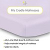 BreathableBaby All-in-One Fitted Sheet & Waterproof Cover, For 36" x 18" Cradle Mattress (2-Pack), Lavender - 2 of 4