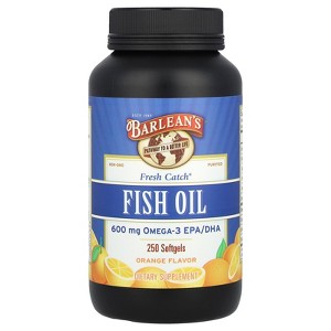 Barlean's Fresh Catch®, Fish Oil, Omega-3 EPA/DHA, Orange, 600 mg, 250 Softgels (300 mg per Softgel) - 1 of 2