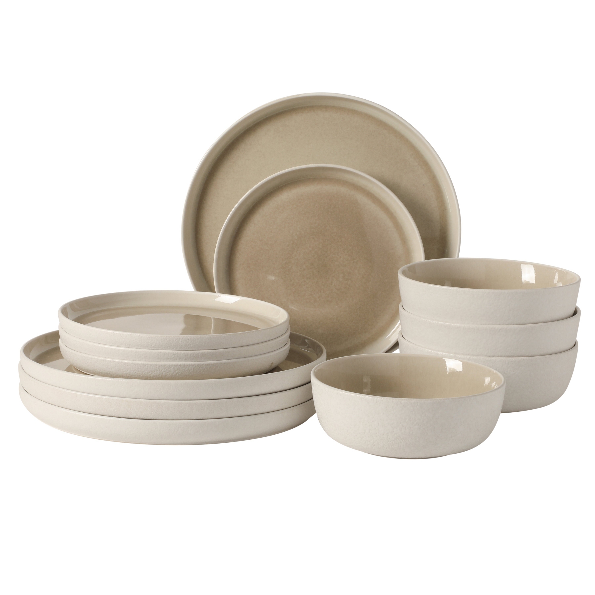 Gibson Elite Tahoe Sunset 12-Piece Reactive Stoneware Dinnerware Set – Blue