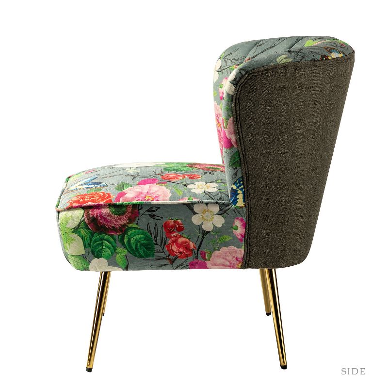 Urbain Wooden Upholstery Accent Side Chair with Tufted Back | Karat Home, 4 of 12