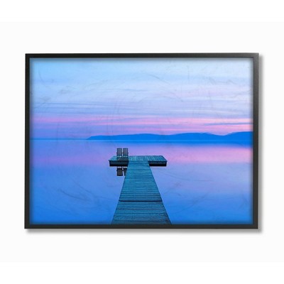 Stupell Industries Lake Landscape Blue Purple Photograph