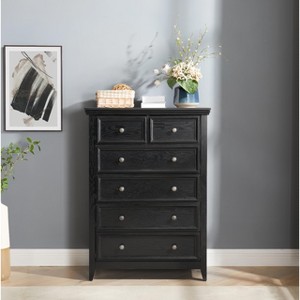 GDFStudio Lyndale Modern 6-Drawer Wooden Dresser with Anti-Tip Safety and Smooth Metal Slides - 1 of 4