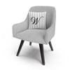 Gray Striped Ornate Letter Script By Abc 16 X 16 Decorative Throw Pillow by Trademark Fine Art - 2 of 4