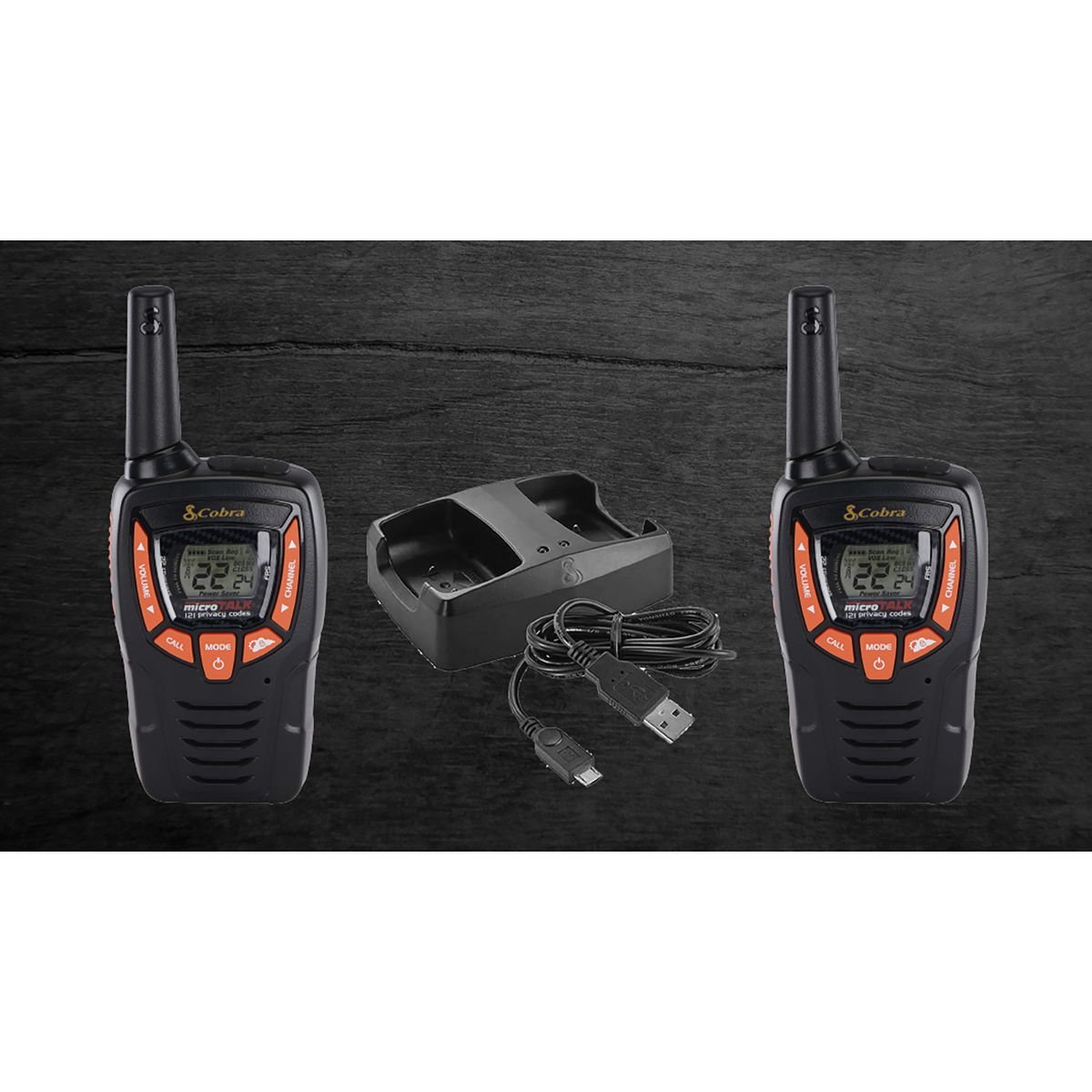 Cobra® microTALK® GMRS/FRS Walkie Talkies Pair, Black, CXT390 - thumbnail 3