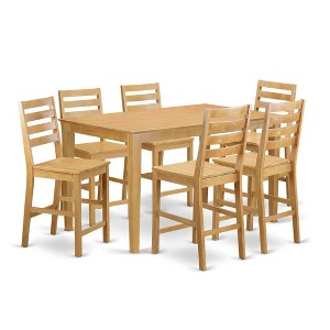 East West Furniture, 7  Pc  counter  height  set  -  high  Table  and  6  dinette  Chairs. - 1 of 1