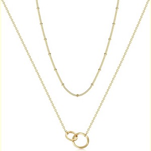 Moon Phase Pendant Necklace, 14K Gold Fill Dainty Hammered Choker - 1 of 4