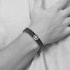 Black Bow Jewelry Antiqued Stainless Steel Black Leather Compass Bracelet, 8.25 Inch - 3 of 4
