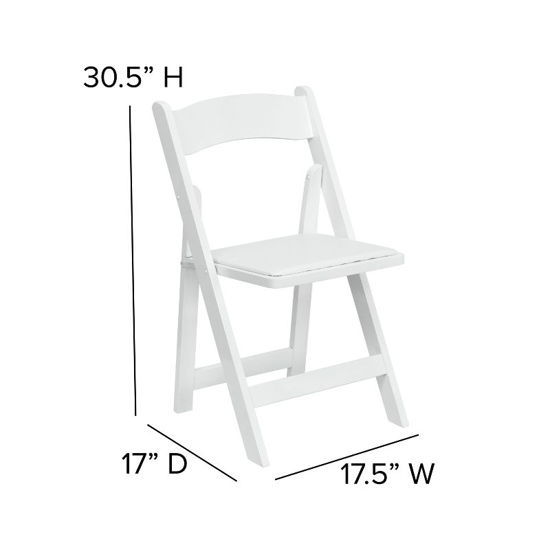 Emma and Oliver 4 Pack Wood Folding Chair with Vinyl Padded Seat, 5 of 12