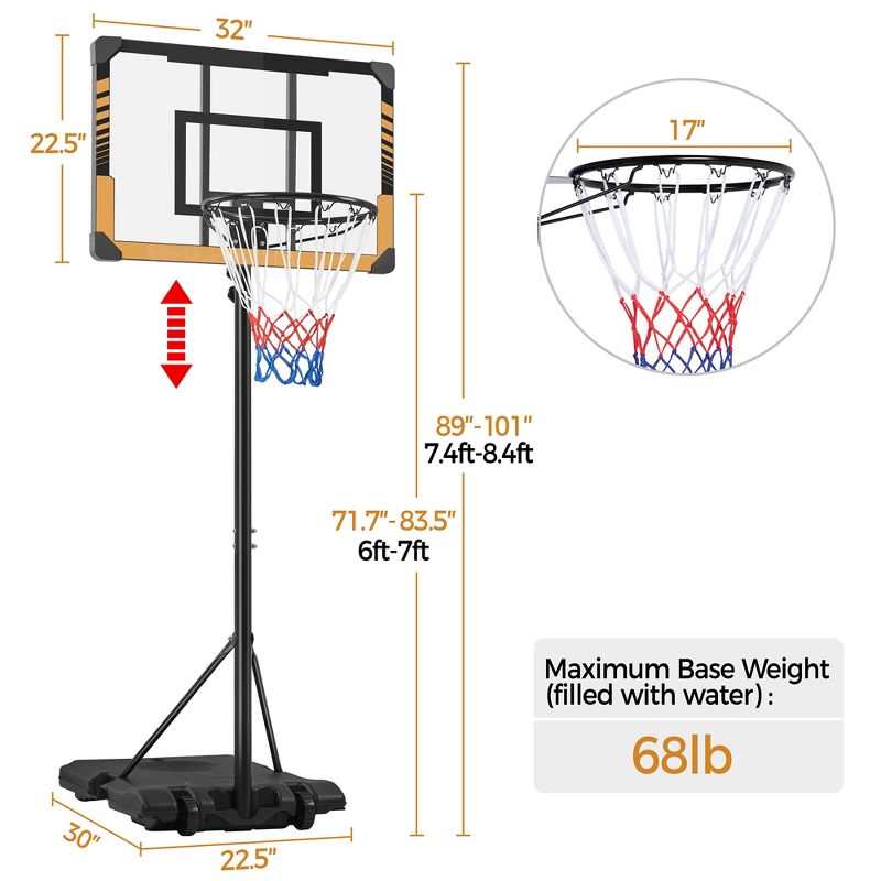 Yaheetech Portable Basketball Hoop For Indoors Outdoors, 2 of 10
