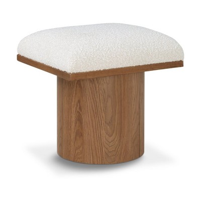 Meridian Furniture,Pavilion Black Boucle Fabric Bench/Stool