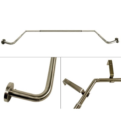 43"-78" Bay Window Rod Set Brushed Nickel - Versailles Home Fashions