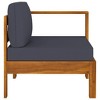 vidaXL Wooden Sofa Dark Grey Solid Acacia Wood 27.6 in x 25.6 in x 23.6 in - 4 of 4
