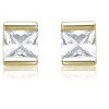 Guili Sterling Silver Plated Stud Earrings with Clear Cubic Zirconia – A Classic and Elegant Jewelry Piece That Adds a Touch of Sparkle to Any Look - 2 of 3