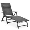 Costway Patio Reclining Chaise Lounge Padded Aluminum Folding Adjust Chair W/Pillow - 2 of 4