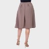 24seven Comfort Aapparel Womens Pleated Elastic Waist Knee Length Pocket Skirt - 3 of 4