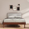 Roundhill Furniture Wyller Rubberwood Platform Bed, Natural Walnut Finish, Queen - 2 of 4