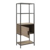 TOAOTBNBO 3 Tier Display Bookcase with Storage Cabinet, Narrow Bookshelves with Metal Handle, Tall Book Shelf for Home Office, Gray - 4 of 4