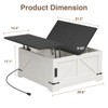 Lift Top Wood Square Center Table with Charging Station, Rustic Coffee Table - 2 of 4