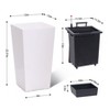22.5" Tall Planters Set of 2,Outdoor＆Indoor Black Planter Pots,High Front Porch Planter Pots w/Drainage Holes&Water Level Monitor＆Inner Bucket, White - 4 of 4