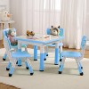 5-Piece Height Adjustable Kids Table and Chairs Set - 300lbs Capacity, Foldable, Non-Slip, for Ages 2-10, Indoor/Outdoor Use - 2 of 4