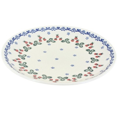  Blue Rose Polish Pottery Strawberry Fields Dessert Plate 