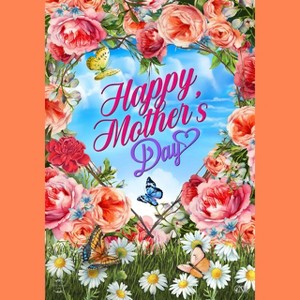 Mother's Day Floral Heart Spring Mother's & Father's Day Garden Flag 18" x 12.5" Briarwood Lane - 1 of 4