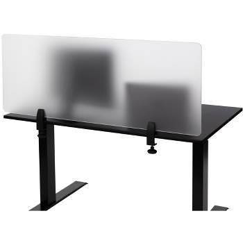 Flash Furniture Clear Acrylic Desk Partition, 12h X 23l