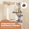 Tangkula 52" Cattail Cat Tower w/ Sisal Scratching Posts Perch Dangling Ball Cat Tree - 4 of 4
