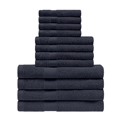 Modern Eco-Friendly Cotton Absorbent 12-Piece Assorted Towel Set by Blue Nile Mills