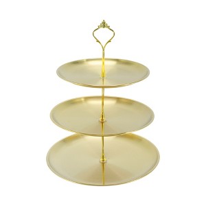 Unique Bargains 3 Tier Dessert Cupcake Stand with Tiered Serving Tray for Donuts Fruits 12.99"x10.24" - 1 of 4