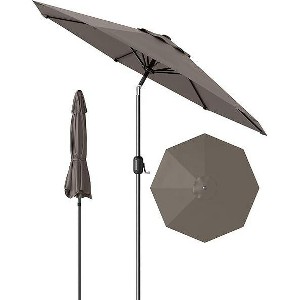 9FT Outdoor Patio Umbrella, Heavy-Duty Steel Frame with Crank & Tilt, UV Block Waterproof Canopy for Garden, Pool & Deck - 1 of 4