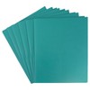 JAM 6pk 2 Pocket Heavy Duty Plastic Folders - Teal: Non-Pronged, Turquoise Blue, 100 Sheet Capacity, 12"x9" - 3 of 3
