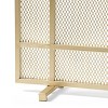 Gulches Modern Single Panel Iron Firescreen, Gold Finish - 4 of 4