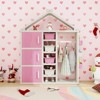 Infans Kids Costume Storage Closet Children Pretend Dresser w/Storage Bins Shelves Pink - 3 of 4