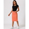 INSPIRE CHIC Women's Casual High Waist Back Slit Short Denim Skirts - 3 of 4