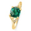 Pompeii3 1 1/2Ct Cushion Emerald & Diamond Ring 10k Gold Lab Created Engagement Fashion - 2 of 4