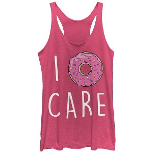 Women's CHIN UP I Donut Care Racerback Tank Top - 1 of 3