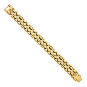 Chisel Stainless Steel Polished Yellow IP-plated 8.25" Link Bracelet - 1 of 2