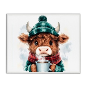 Stupell Industries Cozy Hot Chocolate Cow Framed Giclee Art - 1 of 4