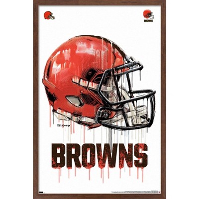 Trends International Nfl Cleveland Browns - Neon Helmet 23 Framed Wall  Poster Prints Mahogany Framed Version 22.375 X 34 : Target