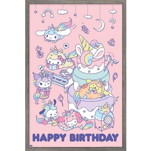 Trends International Hello Kitty and Friends - Happy Birthday Framed Wall Poster Prints - 1 of 4