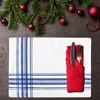 AuldHome Design Ticking Stripe Placemats, 4pk; Rustic Farmhouse Style Flour Sack Fabric Place Setting - 2 of 4