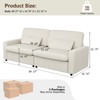 MUUEGM 89" Square Arm Corduroy Sofa| Upholstered Sofa with Deep Seat, Washable Cover, Removable Cushions - 3 of 4