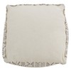 Saro Lifestyle Saro Lifestyle Light Mudcloth Floor Pouf, White, 20"x20"x14" - 2 of 3