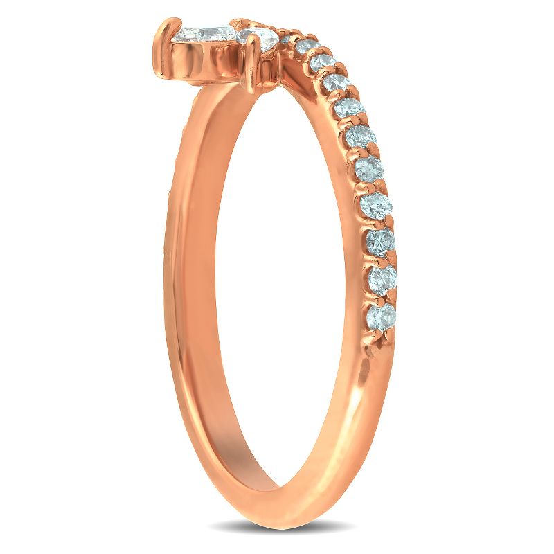 Pompeii3 3/8ct 14k Rose Gold Womens Marquise Diamond Wedding Ring Stackable Band, 4 of 6