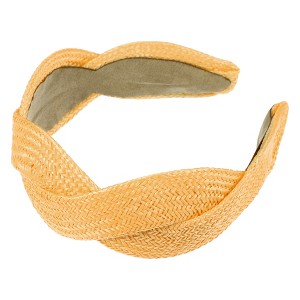 Unique Bargains Women's Fashion Straw Wide-side Headband 6.30"x2.17" 1 Pc - 1 of 4