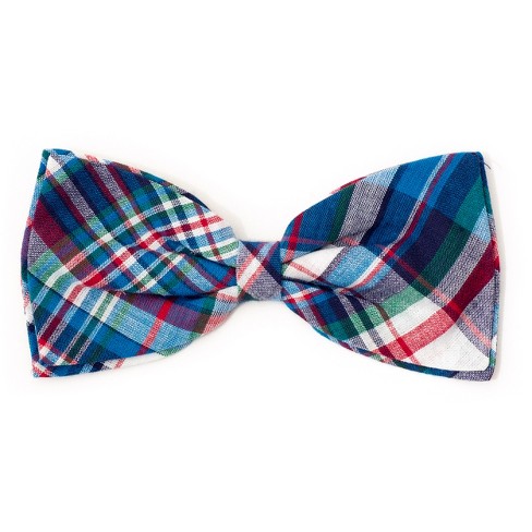 The Worthy Dog Madras Plaid Bow Tie - Blue/navy/multicolored - L : Target