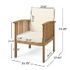 Set of 2 Outside Club Chair Water Resistant Fabric with Acacia Wood-Christopher Knight Home - 4 of 4