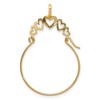 Black Bow Jewelry 14k Yellow Gold Polished Five Heart Charm Holder Pendant - 3 of 4