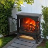 SEVOBAL Fireplace Insert Heater Mantel 3D Flame Quartz Fireplace Stove Bottom Air Outlet Fire Place Panoramic 3-Side View, Black, 28.15"*15.35"*26.57" - 4 of 4